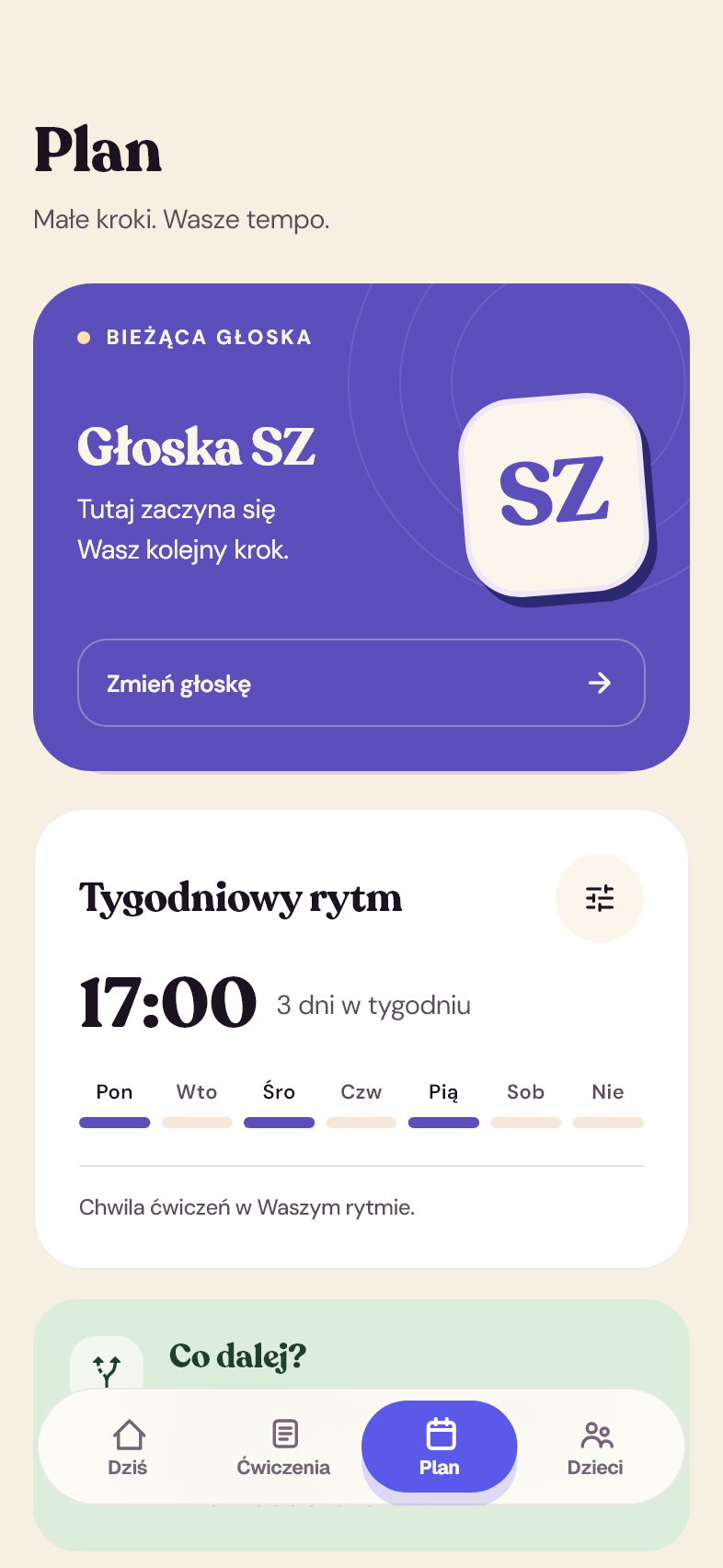 Plan ćwiczeń w Pogaduszkach (przykładowe dane)